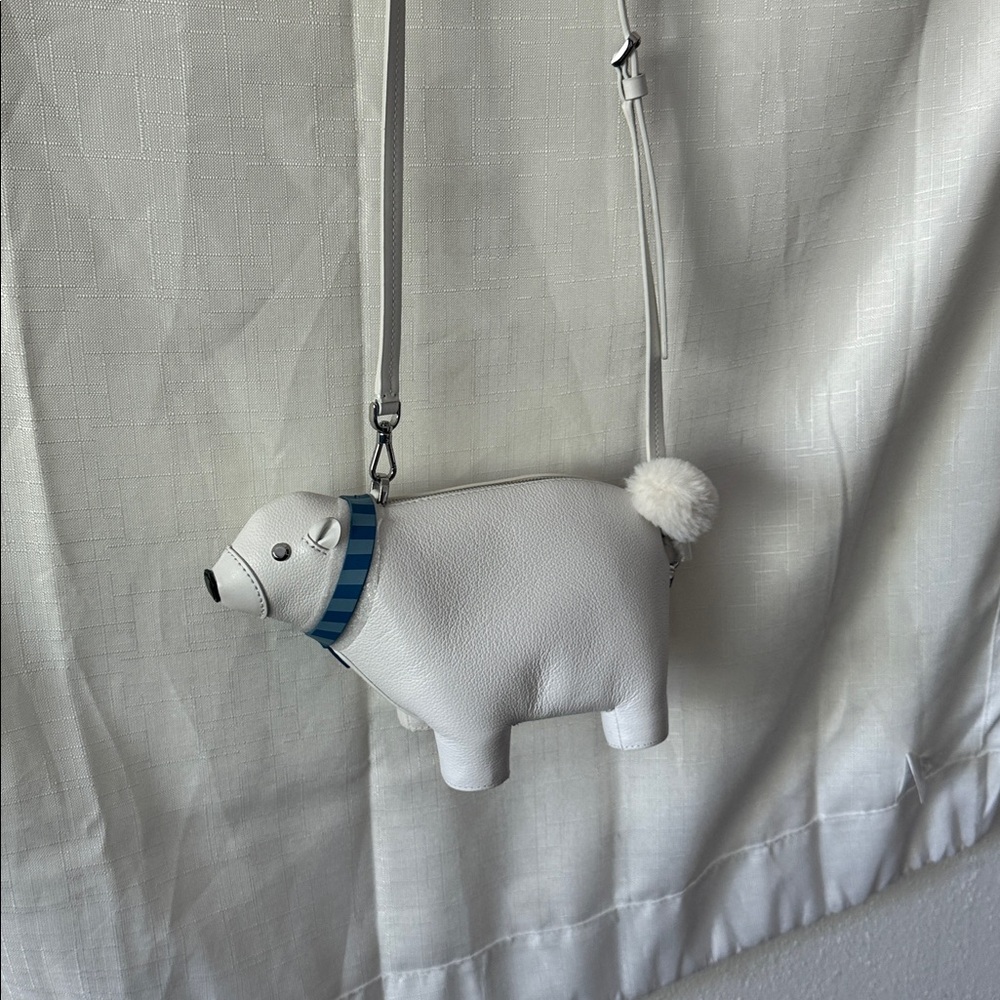 Kate Spade White Bear Crossbody with Blue Accents